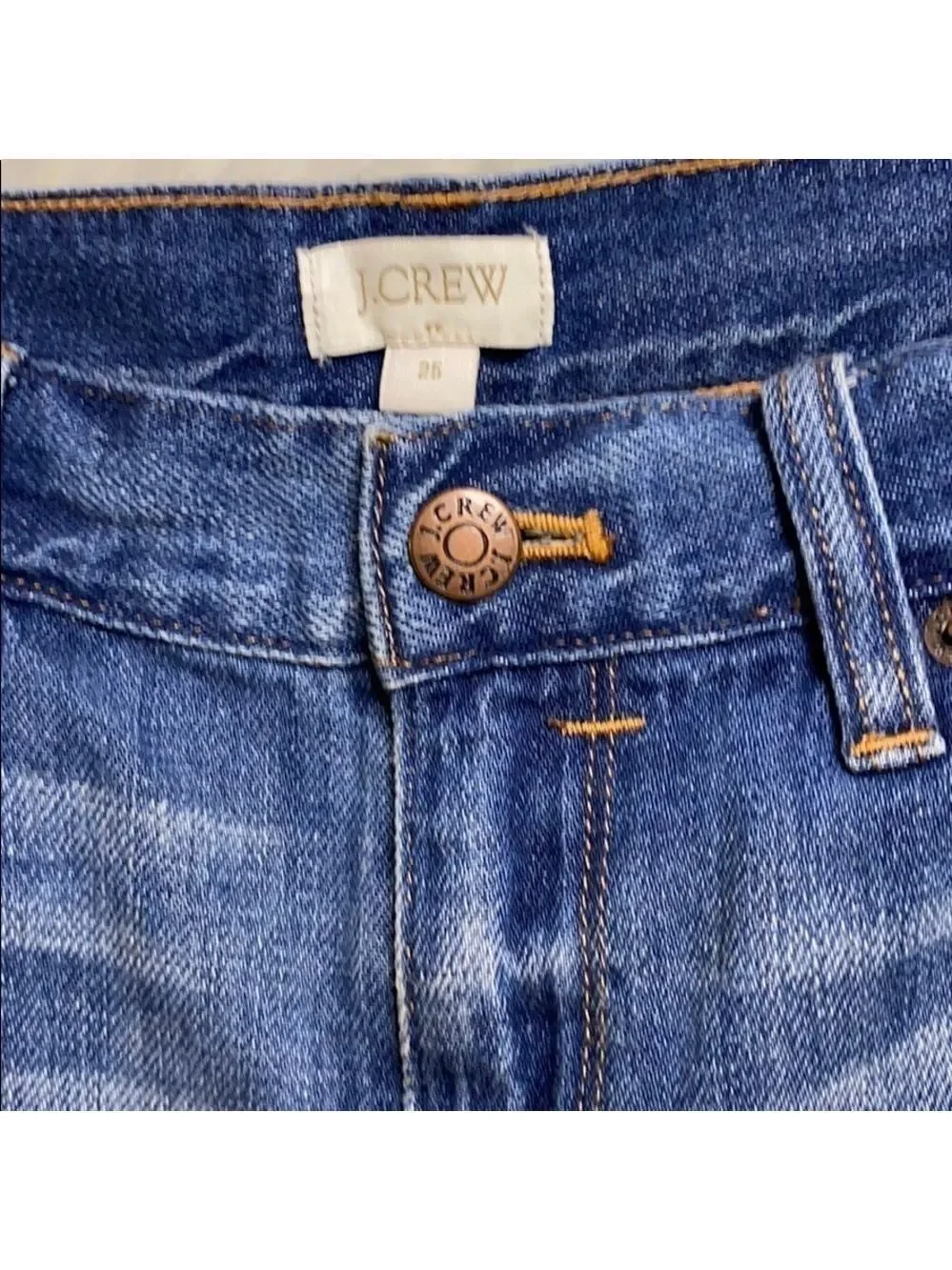 J. Crew denim frayed hem cuffed shorts